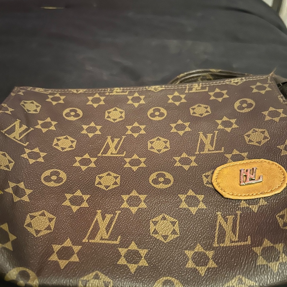 Brown Monogram Clutch Louis vuttion makeup bag No real